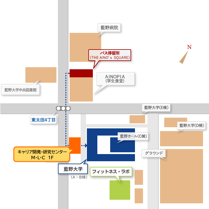 スクールバス降り場~本センター